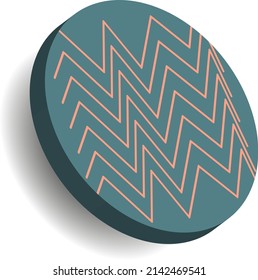 Modern geometric 3d abstract vector Small isolated short cylinders, pills, candies, circles with zigzags