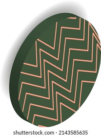 Moderne, geometrische 3D-Abstrakte Vektorgrafik Kleine einzelne kurze Zylinder, Pillen, Bonbons, Kreise mit Zickzacksacken