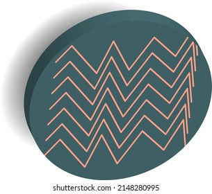 Modern geometric 3d abstract vector Small isolated short cylinders, pills, candies, circles with zigzags