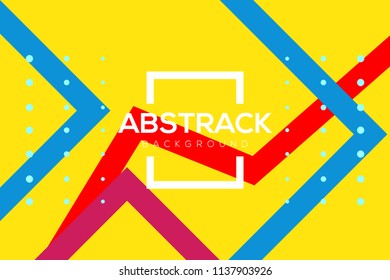 modern geometric abstract background. Bright yellow banner with blue stripes stripes, textured background. Business template for a bright color. Realistic stripes background.