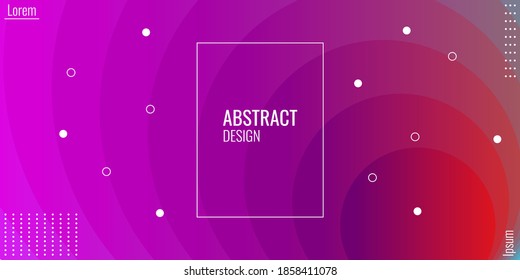 Modern geometric abstract background with circle shape in purple, red and blue gradient. Vector illustration