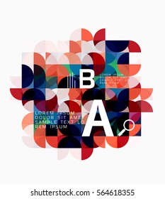 Modern geometric abstract background, circles on white. Vector template background for workflow layout, diagram, number options or web design