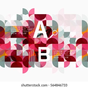 Modern geometric abstract background, circles on white. Vector template background for workflow layout, diagram, number options or web design