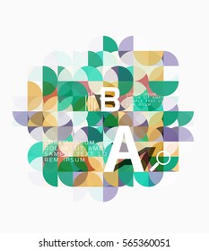 Fondo abstracto geométrico moderno, círculos sobre blanco. Fondo de plantilla de vector para diseño de flujo de trabajo, diagrama, opciones de número o diseño web