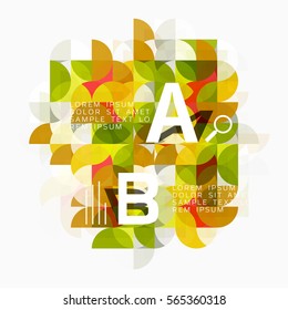 Modern geometric abstract background, circles on white. Vector template background for workflow layout, diagram, number options or web design