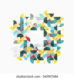 Modern geometric abstract background, circles on white. Vector template background for workflow layout, diagram, number options or web design