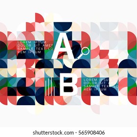 Modern geometric abstract background, circles on white. Vector template background for workflow layout, diagram, number options or web design