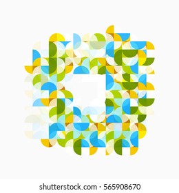 Fondo abstracto geométrico moderno, círculos sobre blanco. Fondo de plantilla de vector para diseño de flujo de trabajo, diagrama, opciones de número o diseño web
