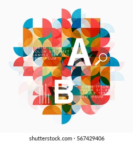 Modern geometric abstract background, circles on white. Vector template background for workflow layout, diagram, number options or web design