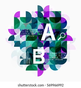 Modern geometric abstract background, circles on white. Vector template background for workflow layout, diagram, number options or web design