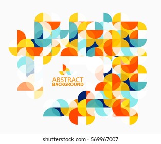 Modern geometric abstract background, circles on white. Vector template background for workflow layout, diagram, number options or web design