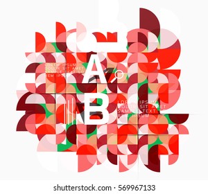 Modern geometric abstract background, circles on white. Vector template background for workflow layout, diagram, number options or web design