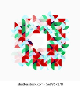 Modern geometric abstract background, circles on white. Vector template background for workflow layout, diagram, number options or web design