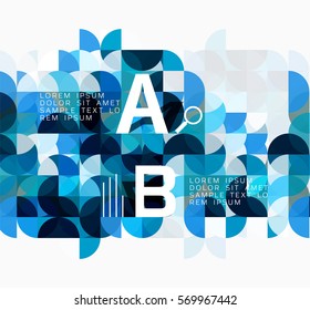 Modern geometric abstract background, circles on white. Vector template background for workflow layout, diagram, number options or web design