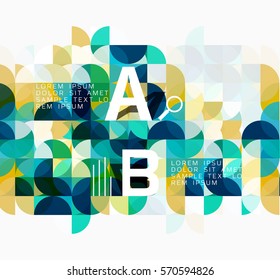 Modern geometric abstract background, circles on white. Vector template background for workflow layout, diagram, number options or web design
