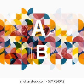 Fondo abstracto geométrico moderno, círculos sobre blanco. Fondo de plantilla de vector para diseño de flujo de trabajo, diagrama, opciones de número o diseño web