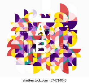 Modern geometric abstract background, circles on white. Vector template background for workflow layout, diagram, number options or web design