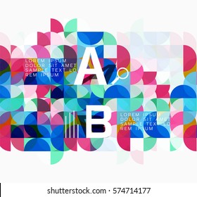 Modern geometric abstract background, circles on white. Vector template background for workflow layout, diagram, number options or web design
