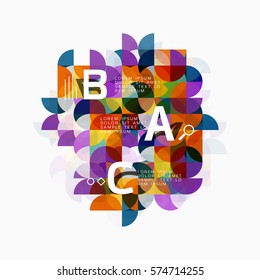 Modern geometric abstract background, circles on white. Vector template background for workflow layout, diagram, number options or web design