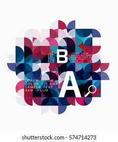 Modern geometric abstract background, circles on white. Vector template background for workflow layout, diagram, number options or web design