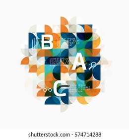Modern geometric abstract background, circles on white. Vector template background for workflow layout, diagram, number options or web design