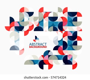 Modern geometric abstract background, circles on white. Vector template background for workflow layout, diagram, number options or web design