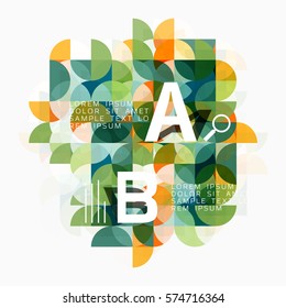 Modern geometric abstract background, circles on white. Vector template background for workflow layout, diagram, number options or web design
