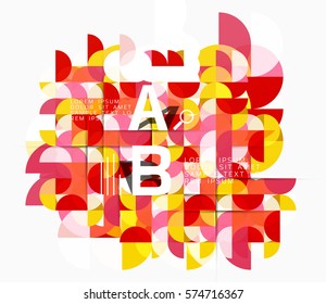 Fondo abstracto geométrico moderno, círculos sobre blanco. Fondo de plantilla de vector para diseño de flujo de trabajo, diagrama, opciones de número o diseño web