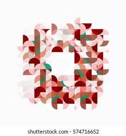 Fondo abstracto geométrico moderno, círculos sobre blanco. Fondo de plantilla de vector para diseño de flujo de trabajo, diagrama, opciones de número o diseño web
