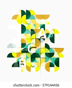 Modern geometric abstract background, circles on white. Vector template background for workflow layout, diagram, number options or web design