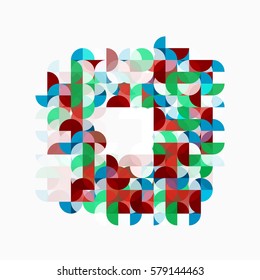 Fondo abstracto geométrico moderno, círculos sobre blanco. Fondo de plantilla de vector para diseño de flujo de trabajo, diagrama, opciones de número o diseño web