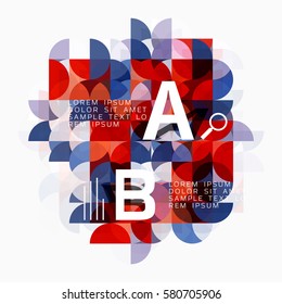 Modern geometric abstract background, circles on white. Vector template background for workflow layout, diagram, number options or web design