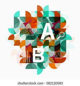 Moderno fundo abstrato geométrico, círculos em branco. Plano de fundo de modelo de vetor para layout de fluxo de trabalho, diagrama, opções de número ou design da Web