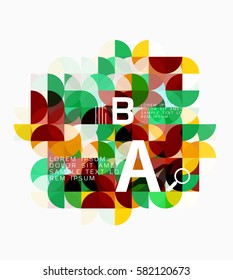 Modern geometric abstract background, circles on white. Vector template background for workflow layout, diagram, number options or web design