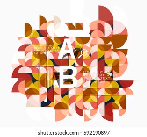 Modern geometric abstract background, circles on white. Vector template background for workflow layout, diagram, number options or web design