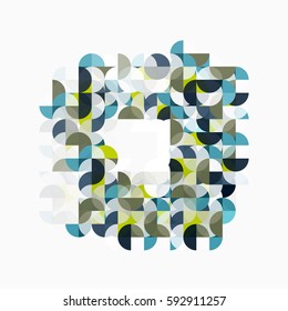 Fondo abstracto geométrico moderno, círculos sobre blanco. Fondo de plantilla de vector para diseño de flujo de trabajo, diagrama, opciones de número o diseño web