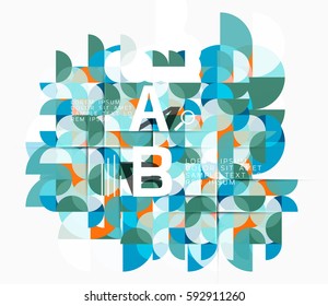 Modern geometric abstract background, circles on white. Vector template background for workflow layout, diagram, number options or web design