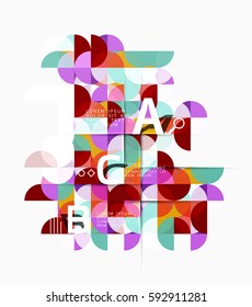 Modern geometric abstract background, circles on white. Vector template background for workflow layout, diagram, number options or web design