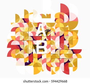 Modern geometric abstract background, circles on white. Vector template background for workflow layout, diagram, number options or web design