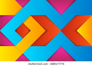 modern geometric abstract background. combination Bright yellow, brown, pink and blue colors banner background. Business template for a bright color. diagonal stripes line and circle patterns.