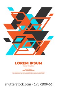 Modern geometric abstract background with copy space. Dynamic geometric shapes compositions. Flat and clean style, Applicable for any graphic works.