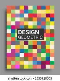 Modern geometric abstract background covers set. Cool gradient shapes composition, vector covers design.