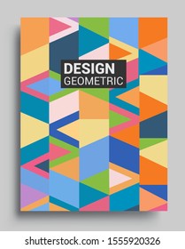 Modern geometric abstract background covers set. Cool gradient shapes composition, vector covers design.