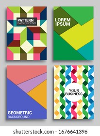 Cubiertas de fondo abstracto geométrico moderno. Composición de formas degradadas frescas, diseño de cubiertas vectoriales.