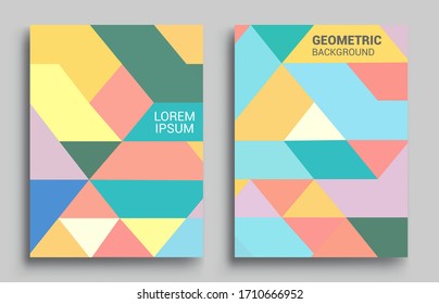 Cubiertas de fondo abstracto geométrico moderno. Composición de formas degradadas frescas, diseño de cubiertas vectoriales.