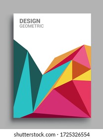 Moderne, geometrisch abstrakte Hintergrundabdeckungen. Farbige Muster geometrische Formen Zusammensetzung, Vektorgrafik.