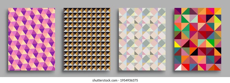 Fundas de fondo abstractas geométricas modernas. Composición de formas de gradiente frío, diseño de cubiertas vectoriales.