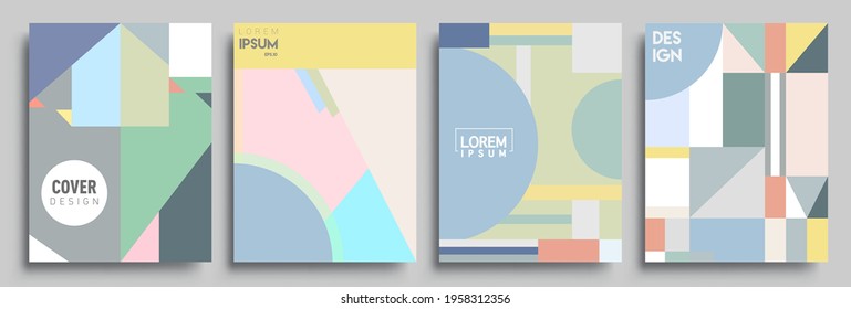 Moderne, geometrische abstrakte Hintergrundabdeckungen. Komposition aus kalten Farbverläufen, Vektorgrafik-Design
