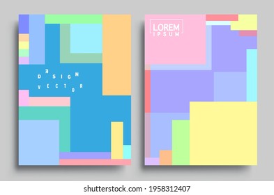 Fundas de fondo abstractas geométricas modernas. Fondo geométrico colorido, conjunto de la tapa A4. Diseño de cabecera para volante, libro, marco de pancarta info, hoja de título. Diseño moderno. Diseño de plantilla de folleto