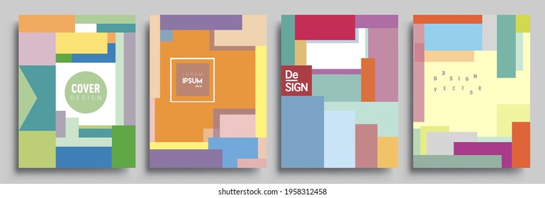 Moderne, geometrische abstrakte Hintergrundabdeckungen. Komposition aus kalten Farbverläufen, Vektorgrafik-Design